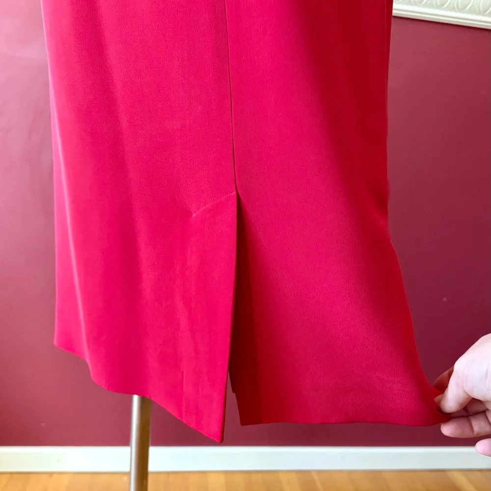 Vintage‎ Evan Picone red silk pencil skirt